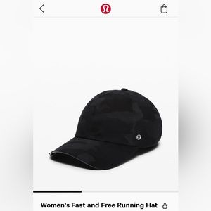 Lululemon Women's Fast and Free Running Hat, Heritage 365 Camo Deep Coal Multi